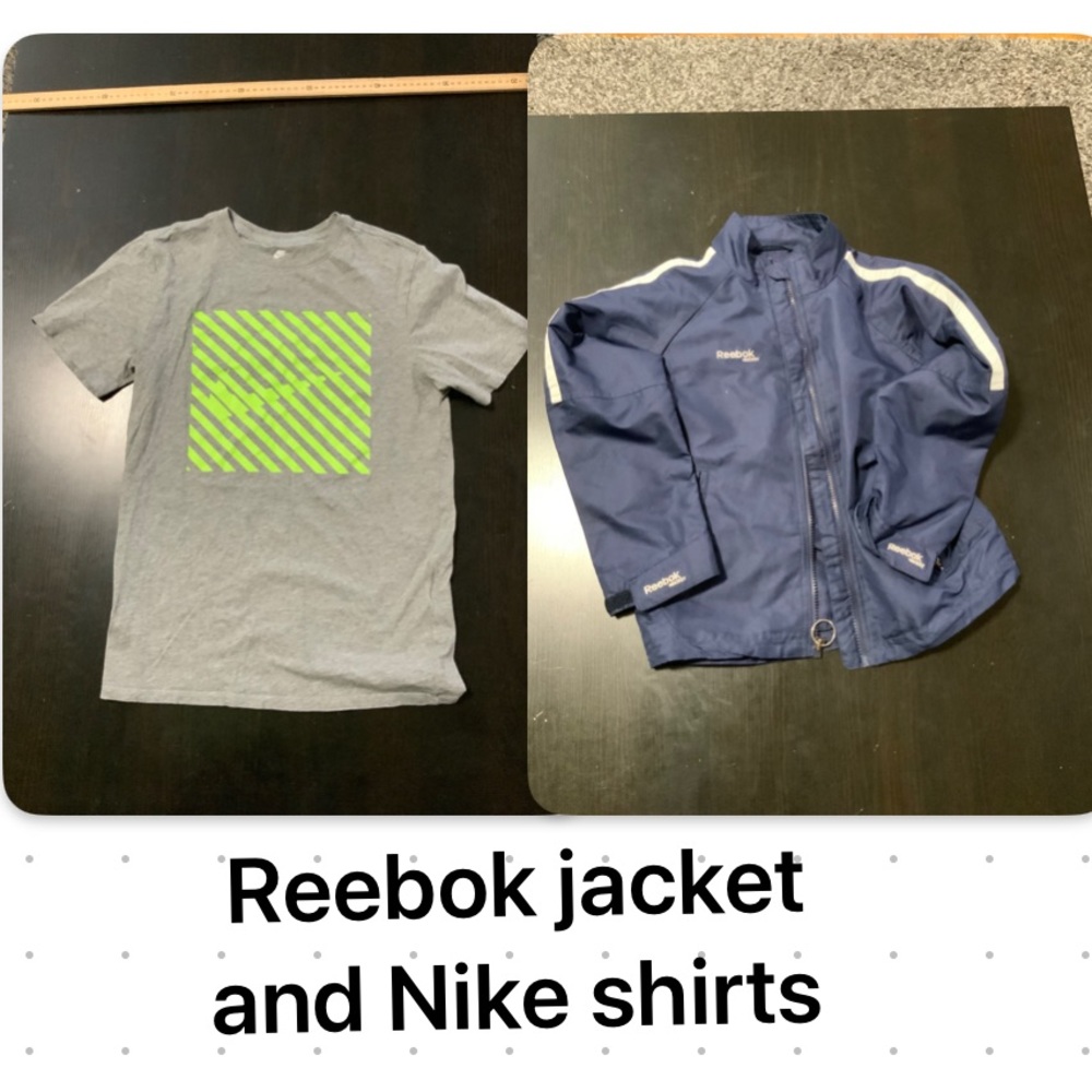 Reebok Hockey Windbreaker Jacket and NIKE t-shirt size small